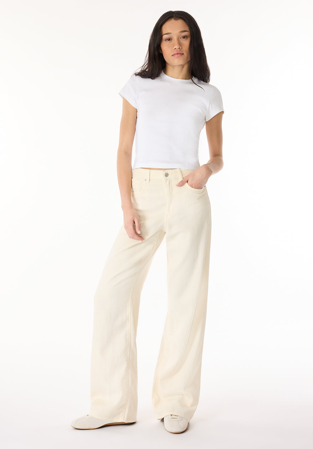Addie Women's High Rise Wide Leg Pants, Vanilla Ice – Buffalo Jeans