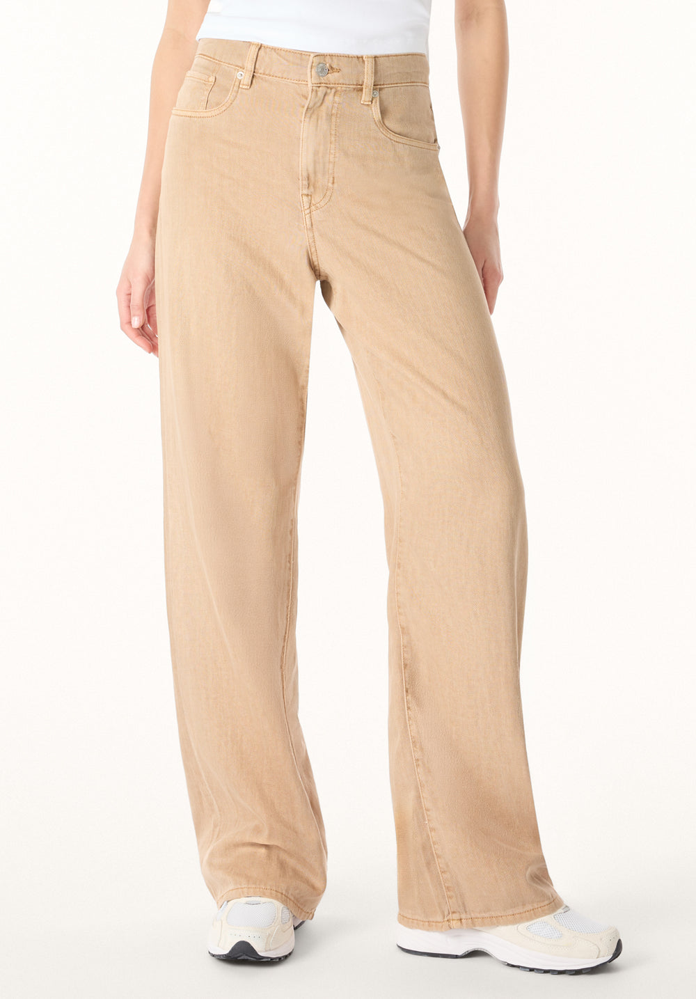 High Rise Wide Leg Addie Women's Pants, Almond Beige – Buffalo Jeans