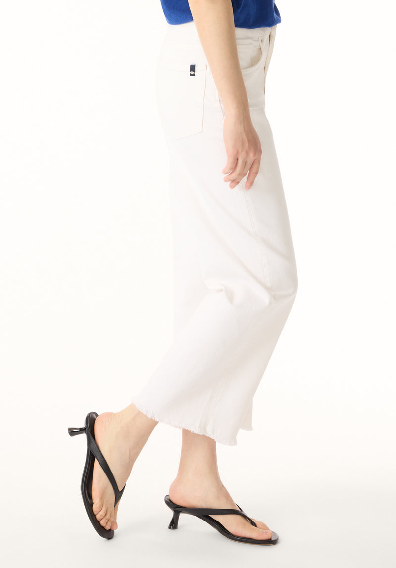 Addisson Women's High Rise Wide Leg Cropped Jeans, White – Buffalo