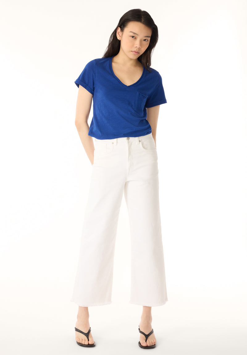 Addisson Women's High Rise Wide Leg Cropped Jeans, White – Buffalo