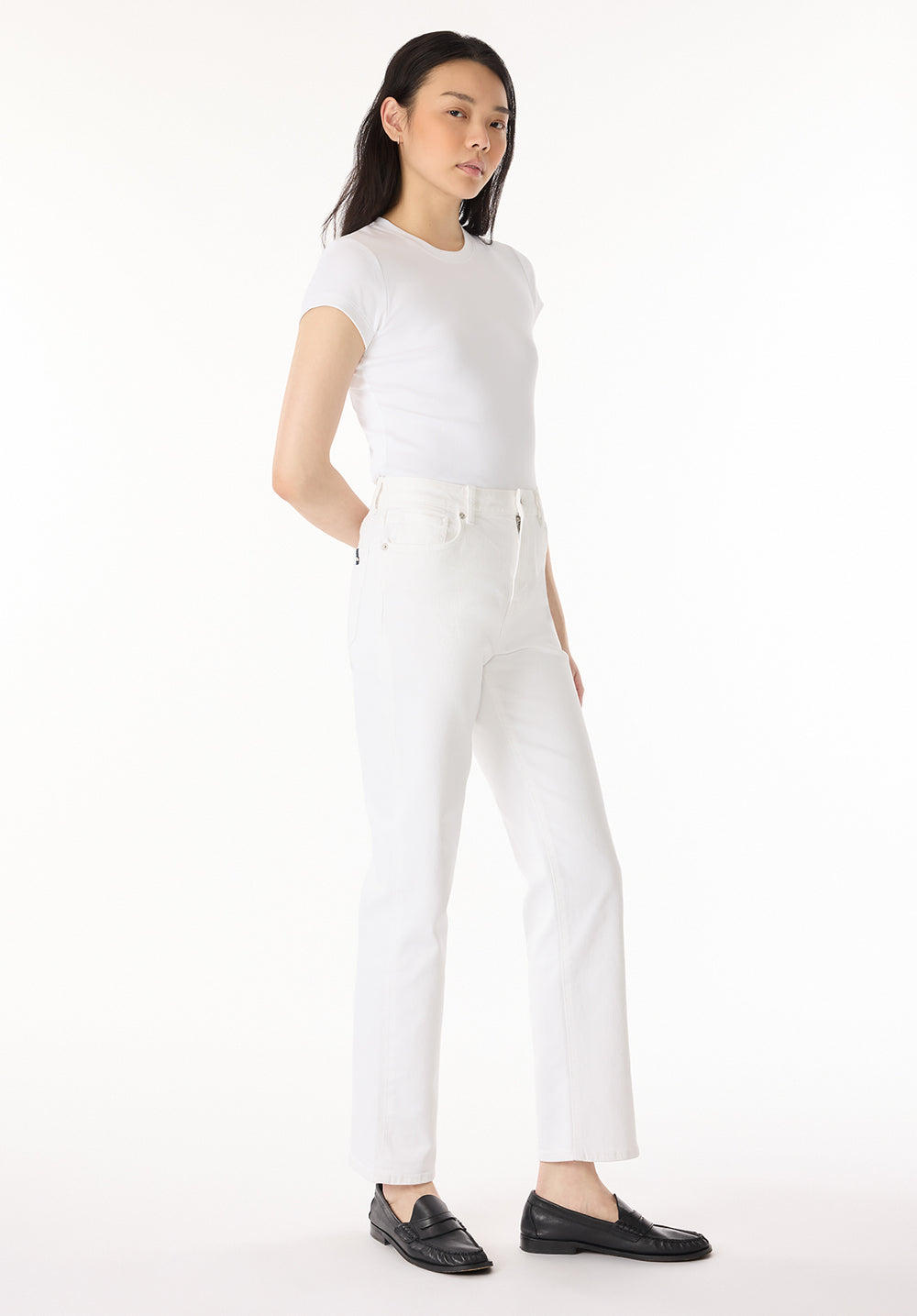 Jayden Women's High Rise Straight Jeans, White – Buffalo Jeans