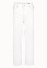 High Rise Straight Jayden Women's Pants, White - BL16085