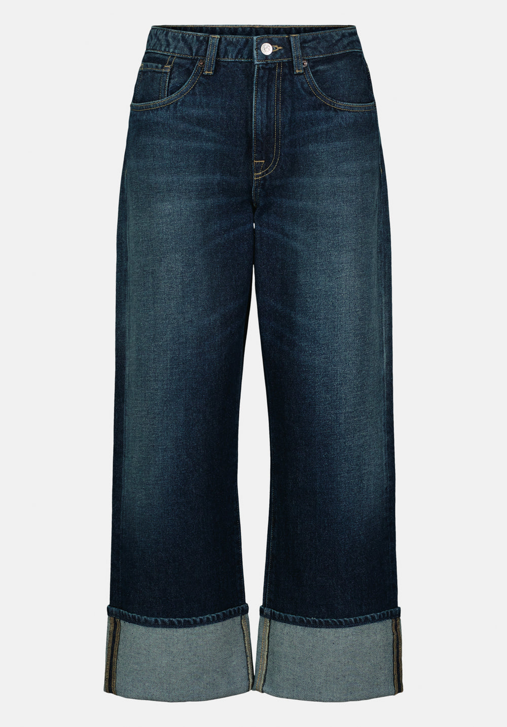 High Rise Wide Leg Cropped Addisson Women's Jeans, INDIGO