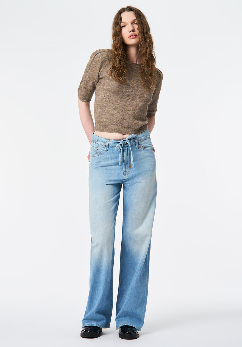 High Rise Wide Leg Alecia Women's Lightweight Jeans color INDIGO