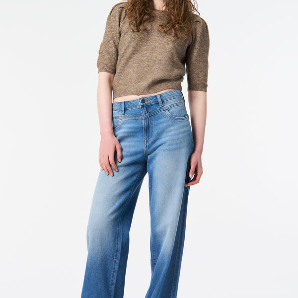 Addie Women's High Rise Wide Leg Jeans, Sanded Wash – Buffalo Jeans