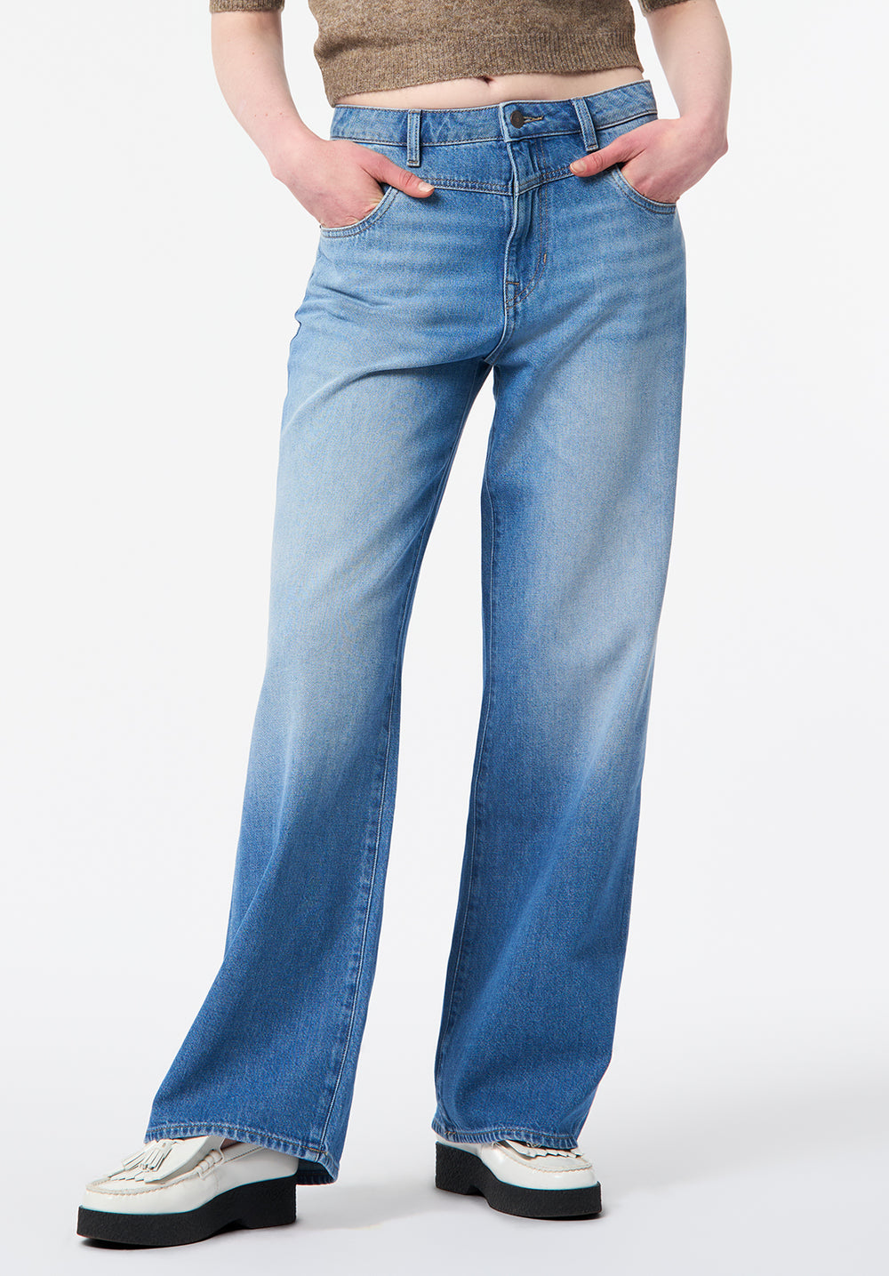 Addie Women's High Rise Wide Leg Jeans, Sanded Wash – Buffalo Jeans
