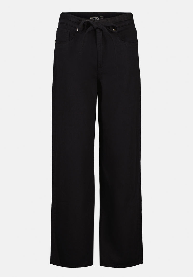High Rise Wide Leg Alecia Women's Pants color BLACK