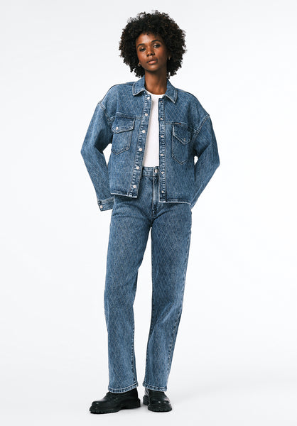 Tessa Women's Boxy Denim Jacket, Sanded and Contrasted – Buffalo Jeans