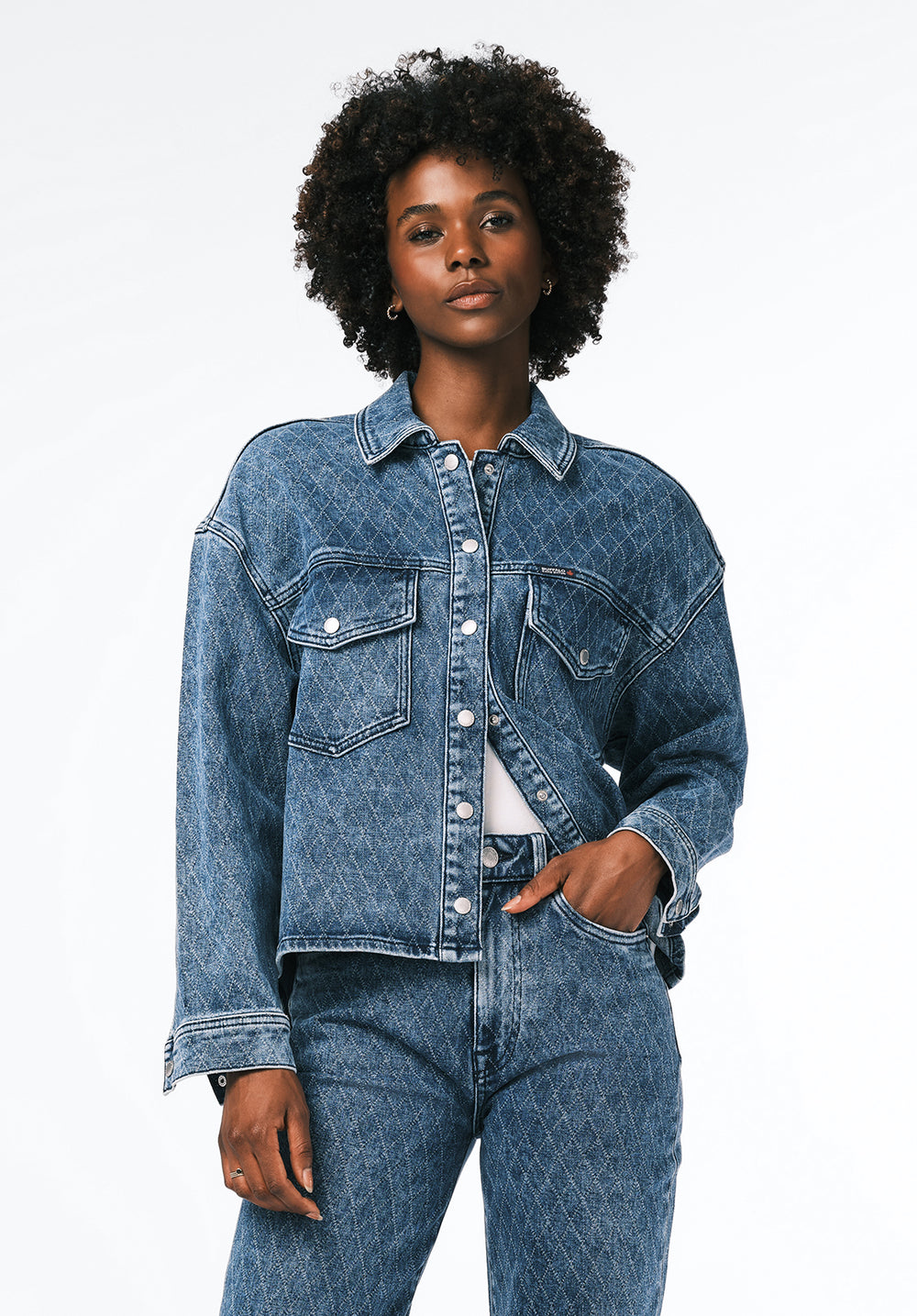 Tessa Women's Boxy Denim Jacket, Sanded and Contrasted – Buffalo Jeans