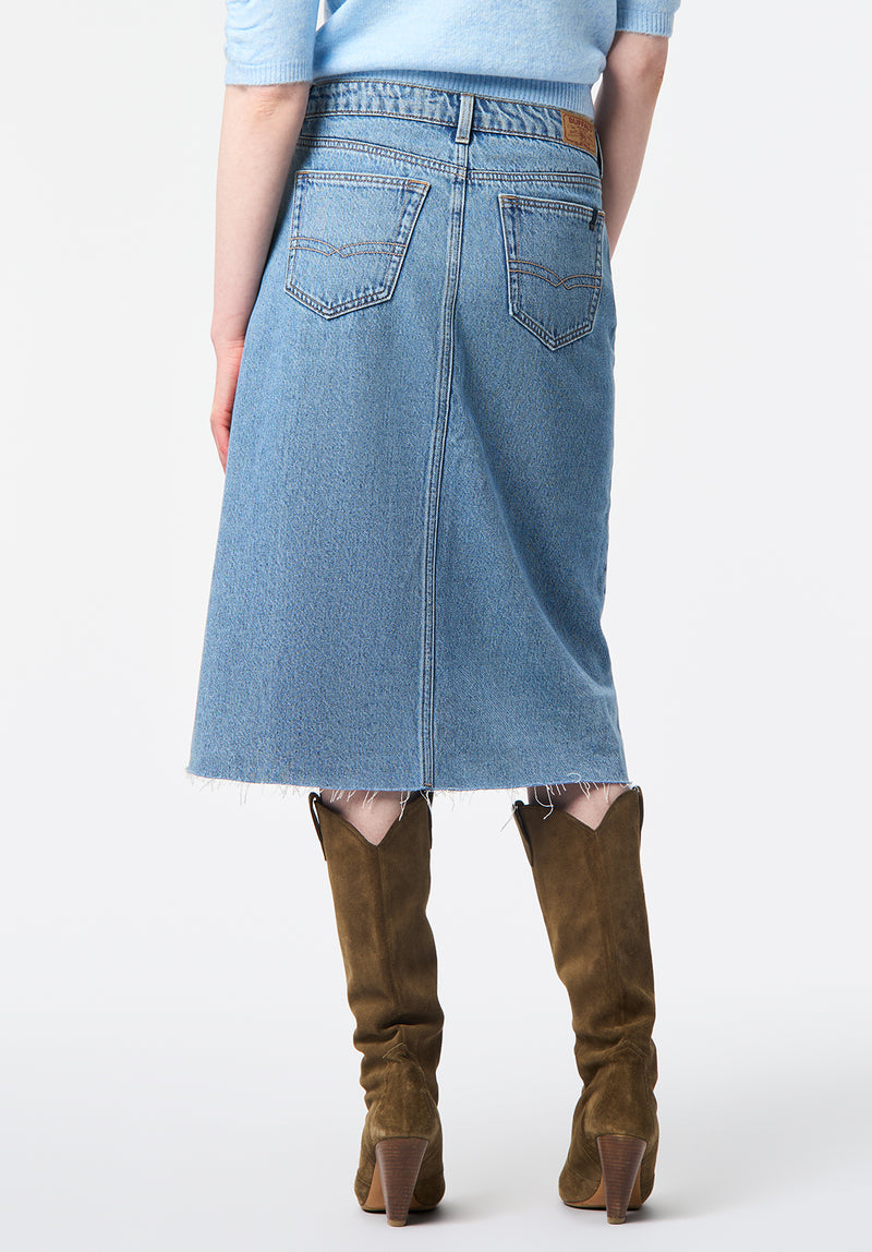 Mid Length Skirt Sally color INDIGO