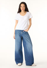 Buffalo Women Jeans Navy Denim Denim Pants Rigid 