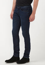 Skinny Max Men's Jeans in Sanded and Faded Dark Blue - BM22589