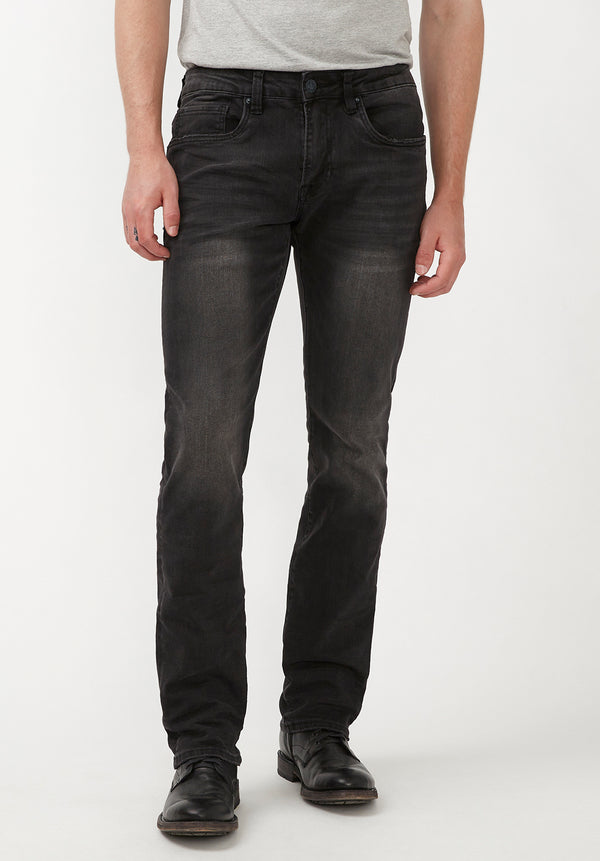 Straight Six Men's Jeans in Crinkled and Sanded Black - BM22614