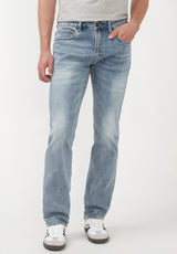 Straight Six Whiskered Blue Jeans - BM22634