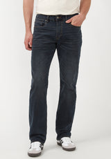 Relaxed Straight Driven Crinkled and Sanded Dark Jeans - BM22639