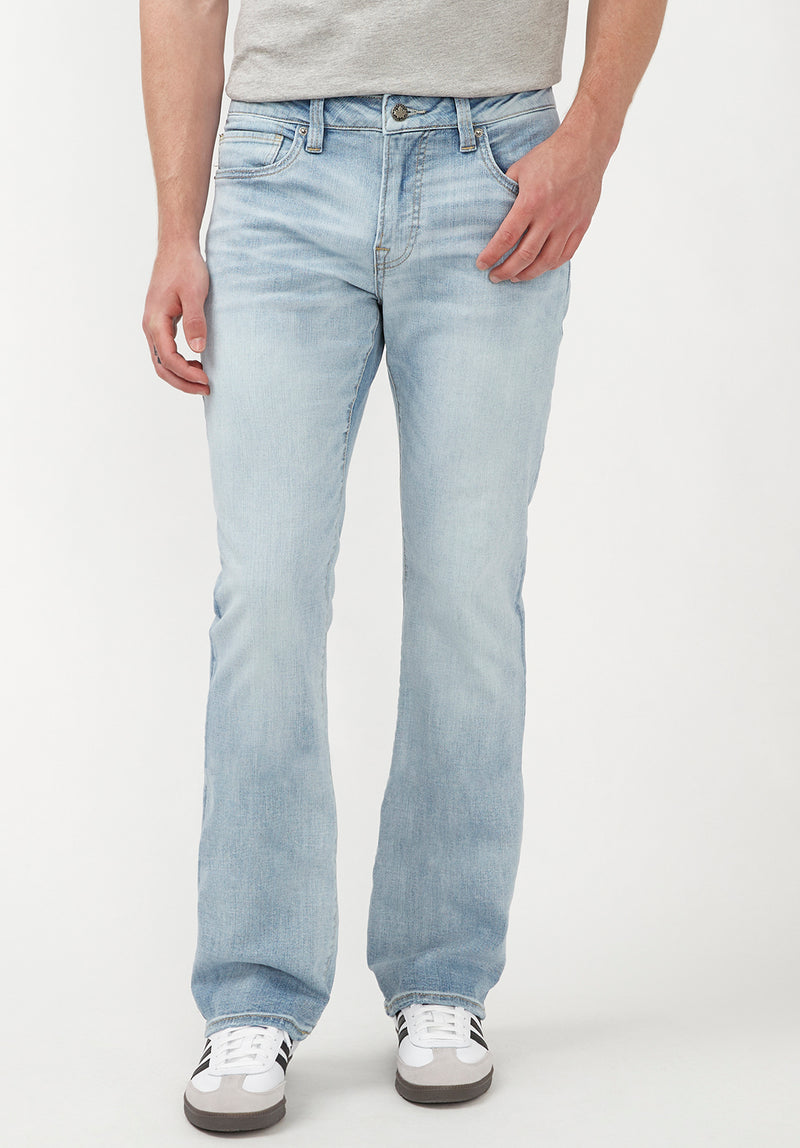 Slim Bootcut King Men's Jeans in Crinkled Bleached Blue – Buffalo Jeans ...