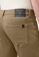 Buffalo David Bitton Straight Six Dark Beige Men's Fleece Canvas Pants - BM22939 Color DARK BEIGE
