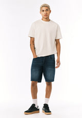 Buffalo David Bitton Relaxed Straight Dean Men's Freedom Flex Denim Shorts Heavily Sanded 