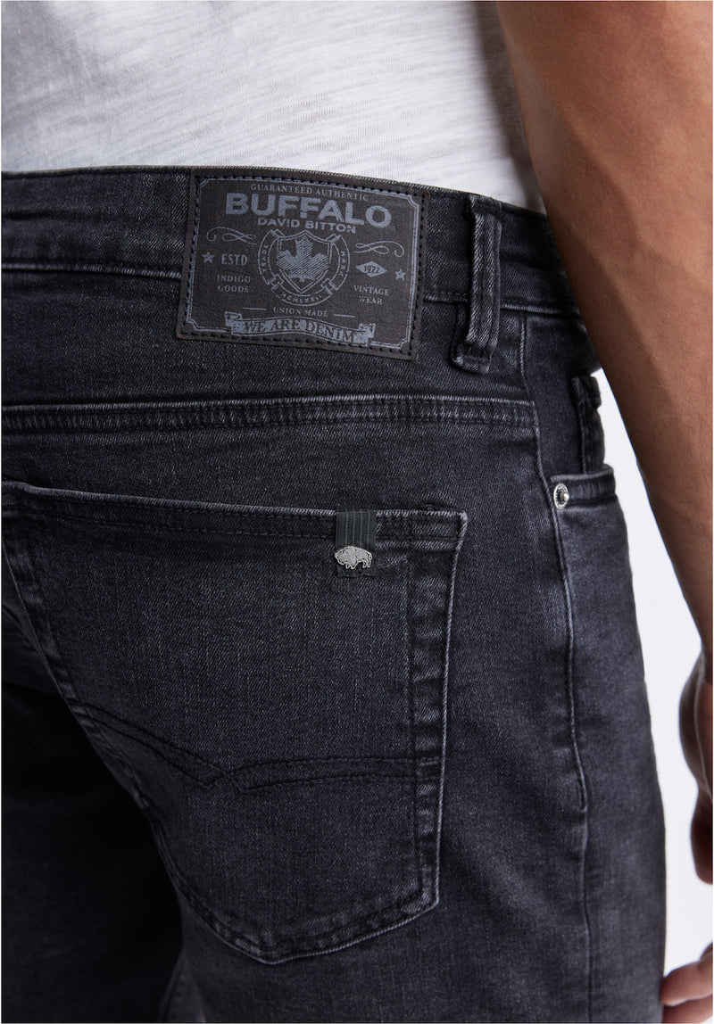 Buffalo David Bitton Slim Parker Men's Denim Shorts in Black Sanded Wash - BM22951 Color BLACK