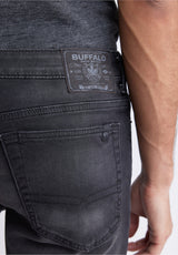 Buffalo David Bitton Relaxed Straight Dean Men's Fleece Denim Shorts in Sanded Black - BM22965 Color BLACK