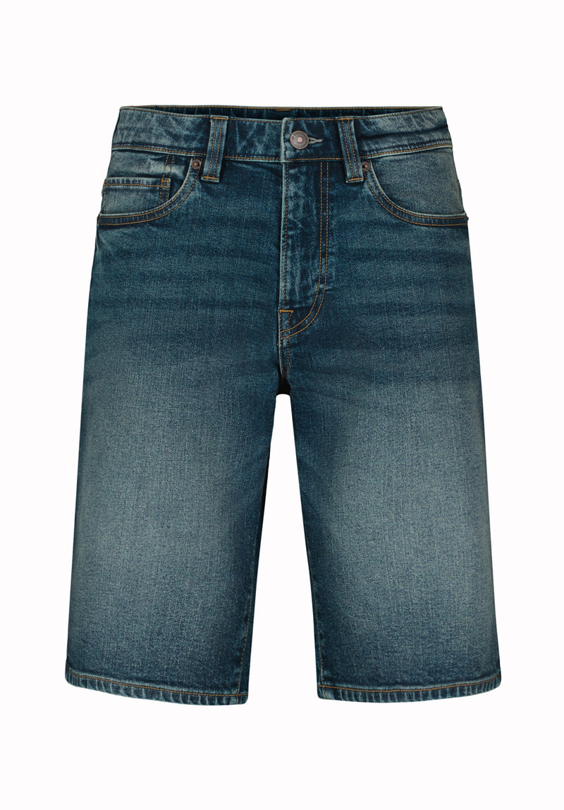 Relaxed Straight Dean Men's Denim Shorts, Indigo Contrasted