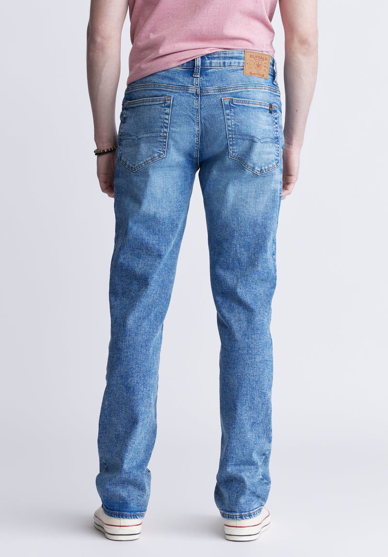 Buffalo David Bitton Relaxed Straight Driven Men's Jeans, Heavily Sanded and Worked - BM22984 Color INDIGO