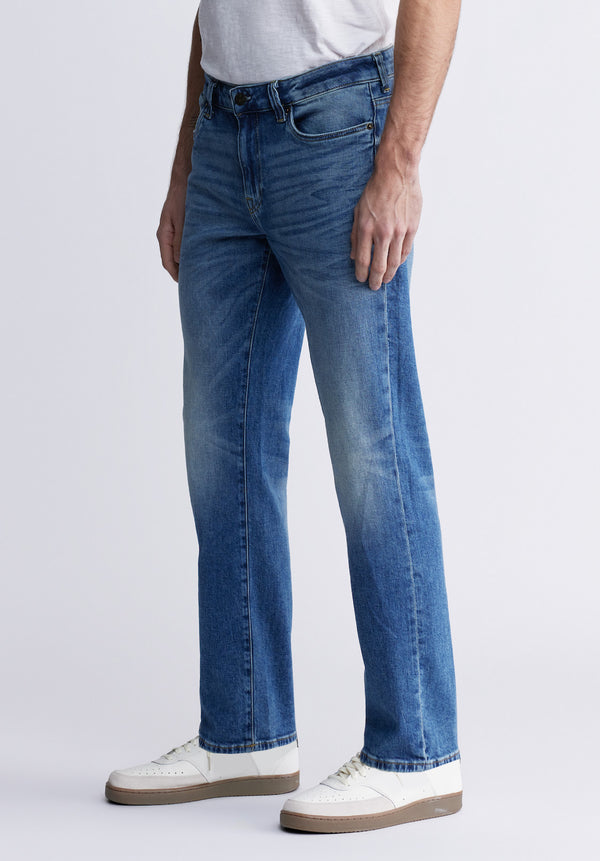 Relaxed Straight Driven Men's Jeans, Heavily Sanded and Worked - BM22986