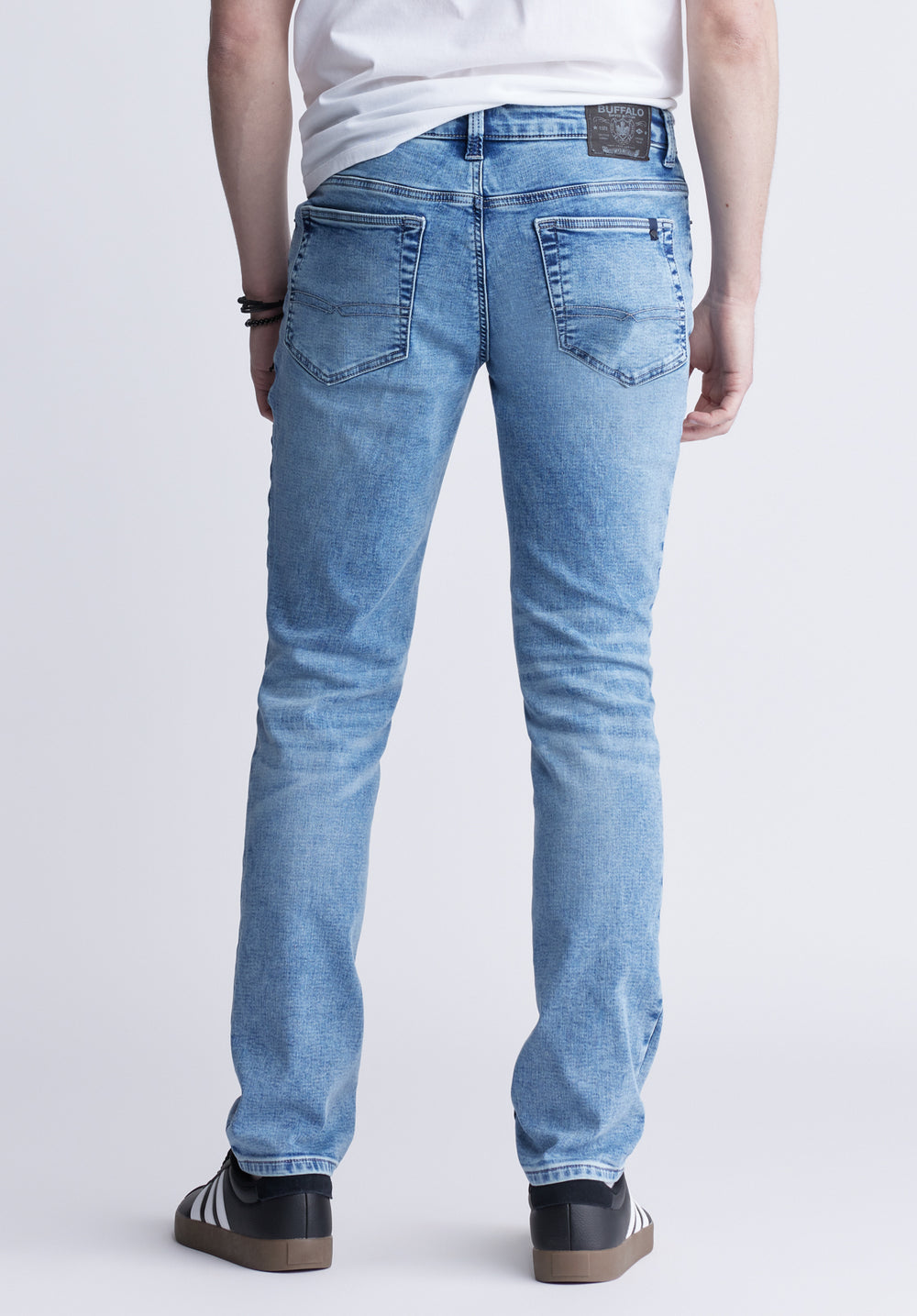 Viazoni Jeans Cargo Uomo - Cotone, Colore Azzurro Chiaro (Hellblau) - Taglia 40W X 32L - Chiusura Con Bottone