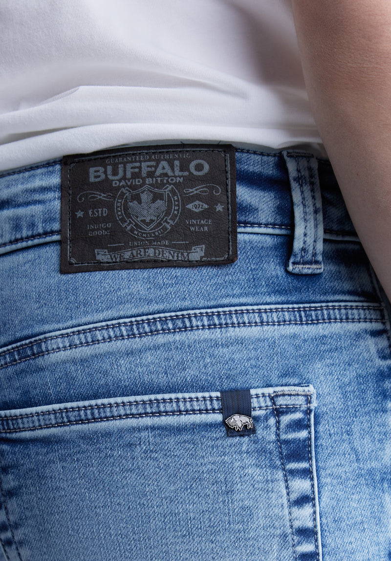 Buffalo David Bitton Slim Ash Men's Jeans, Sanded Wash - BM22990 Color INDIGO