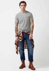 Buffalo David Bitton Tatins Heather Grey Short-Sleeve Men’s T-Shirt - BM23999 Color HEATHER GREY