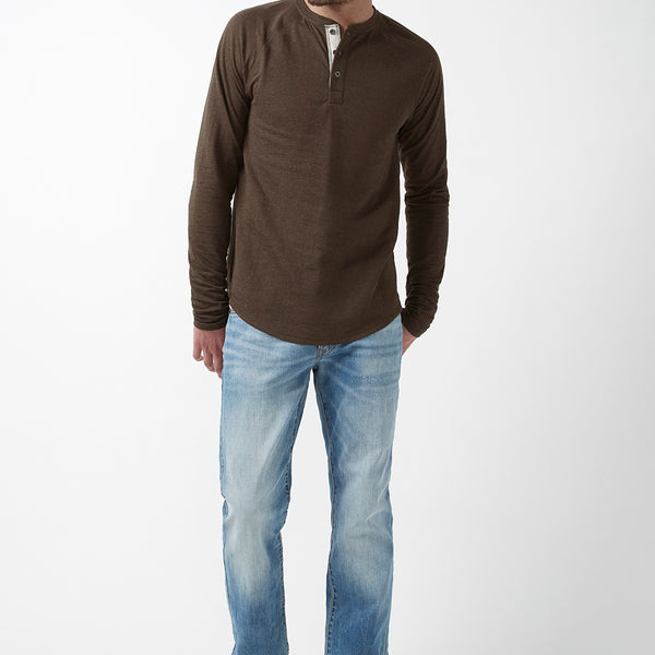 Kariver Men's Long Sleeve Henley, Chocolate – Buffalo Jeans