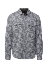 Buffalo David Bitton Sagat Bleached Blue Camouflage Shirt   - BM24030 Color MIRAGE