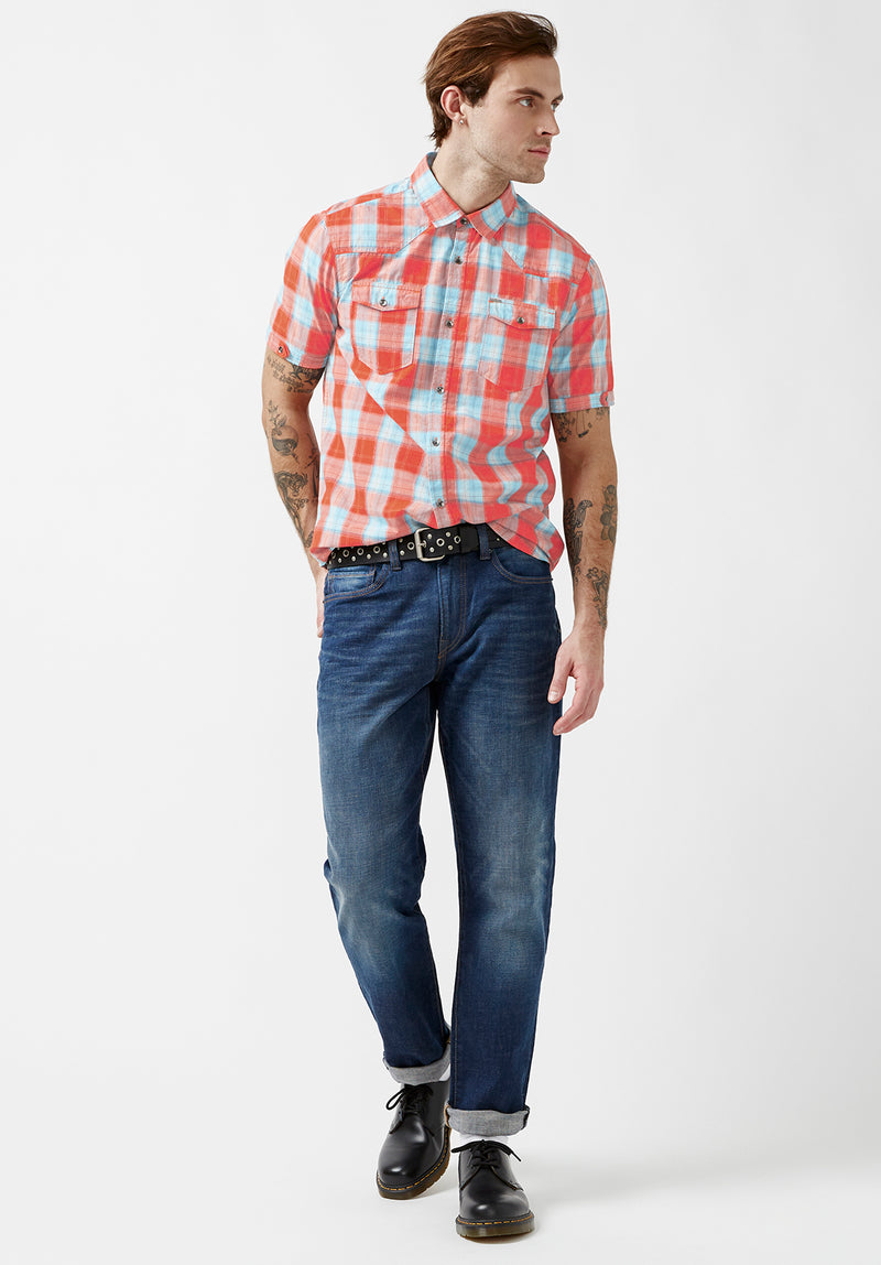 Buffalo David Bitton Saturo Redwood Short-Sleeve Men’s Shirt - BM24090  