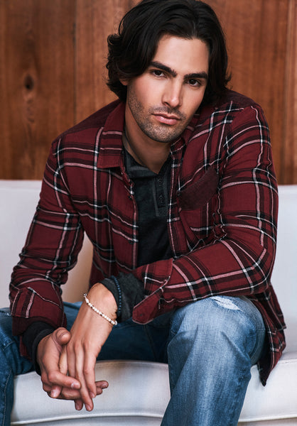 Sujay Men's Long-Sleeve Shirt in Red Plaid - BM24117