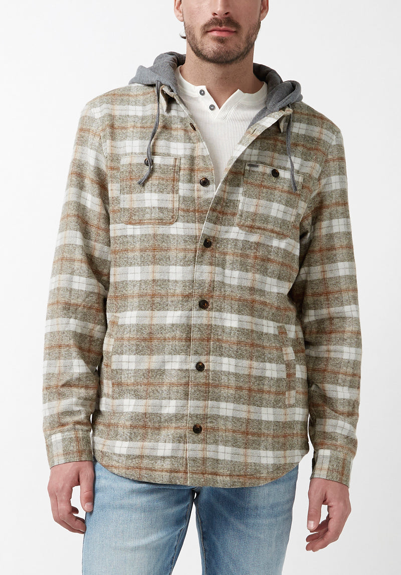 Sacket Men's Hoodie Shacket in Grey Fern Plaid – Buffalo Jeans - US