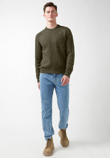Buffalo David Bitton Wiloss Olive Men’s Sweater - BM24153 Color BURNT OLIVE