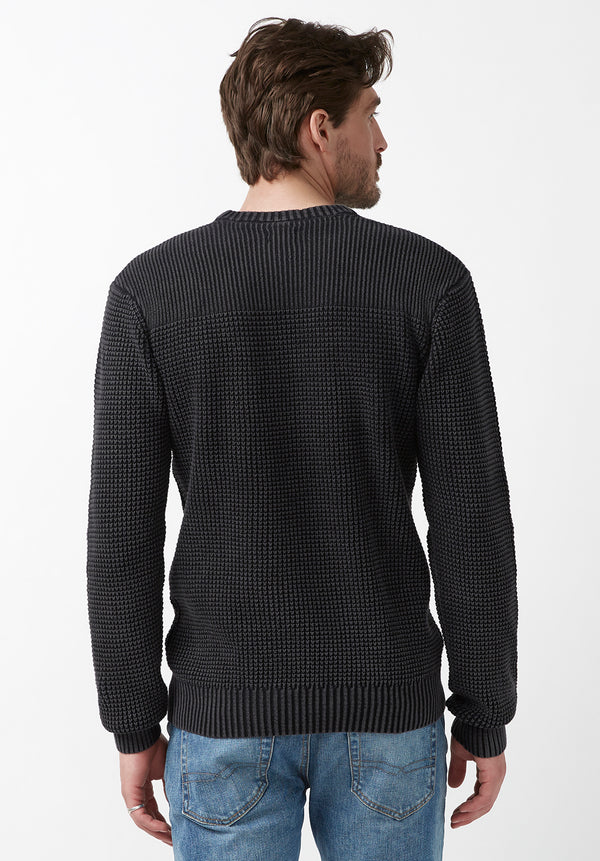 Buffalo David Bitton Washy Black Men’s Sweater - BM24184 Color BLACK