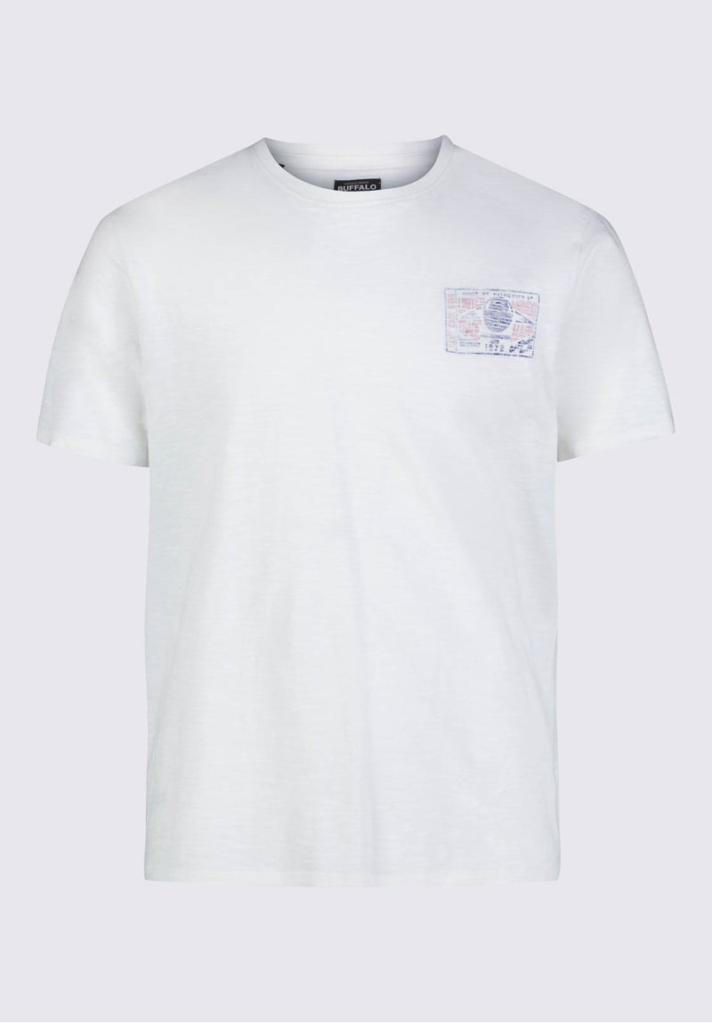 Buffalo David Bitton Tacoma Men's Printed Back T-shirt in Milk White - BM24258 Color 