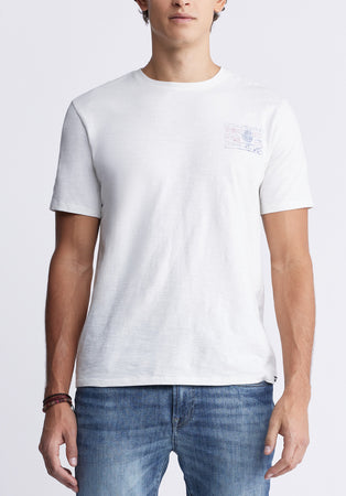Tacoma Men's Printed Back T-shirt in White - BM24258