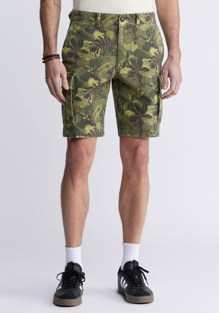 Hackman Men's Cargo Shorts in Sphagnum Green Print - BM24265