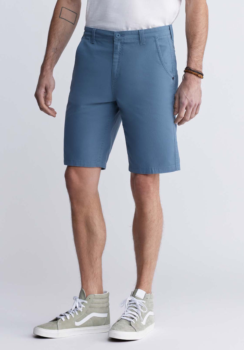 Buffalo David Bitton Hadrian Men's Flat Front Shorts in Mirage Blue - BM24266 Color MIRAGE