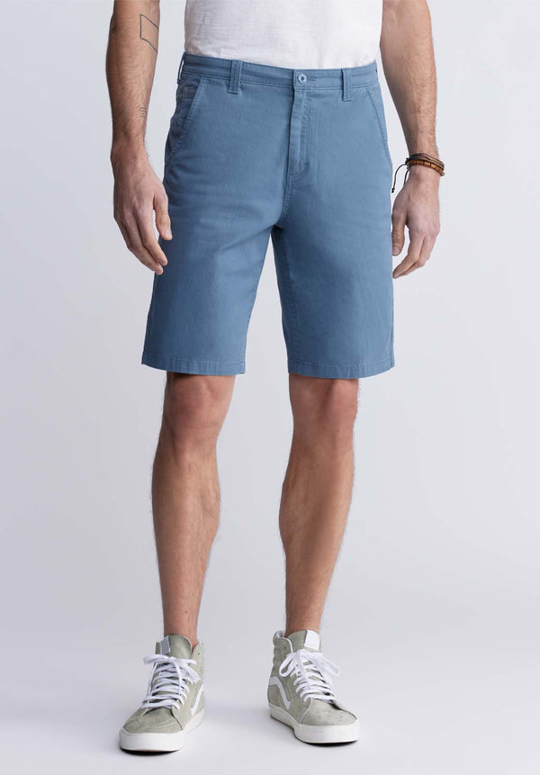 Buffalo David Bitton Hadrian Men's Flat Front Shorts in Mirage Blue - BM24266 Color MIRAGE