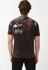 Buffalo David Bitton Tambor Black Men's Graphic T-Shirt - BM24267 Color BLACK