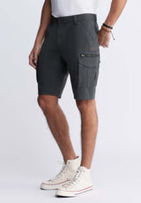 Buffalo David Bitton Hiero Men's Shorts with Cargo Pockets in Charcoal - BM24270 Color CHARCOAL