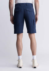 Buffalo David Bitton Hiero Men's Shorts with Cargo Pockets in Midnight Blue - BM24270 Color MIDNIGHT BLUE