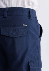 Buffalo David Bitton Hiero Men's Shorts with Cargo Pockets in Midnight Blue - BM24270 Color MIDNIGHT BLUE