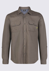 Buffalo David Bitton Sadaat Men's Long Sleeve Utility Shirt in Sphagnum Green - BM24278 Color 