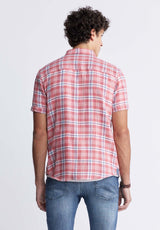 Buffalo David Bitton Sirilo Men’s Plaid Short Sleeve Shirt In Mineral Red - BM24283 Color MINERAL RED