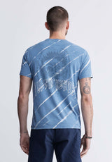 Buffalo David Bitton Tibug Men's Printed T-shirt in Mirage Blue - BM24320 Color MIRAGE