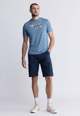Buffalo David Bitton Tobras Men's Graphic T-shirt in Mirage Blue - BM24325 Color MIRAGE